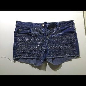 Juniors Jean Shorts Rhinestoned